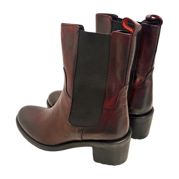 EMANUELE CRASTO Italy Leather Chelsea Boots, women’s shoes sz 10, 41 EU New wine - Picture 13 of 16